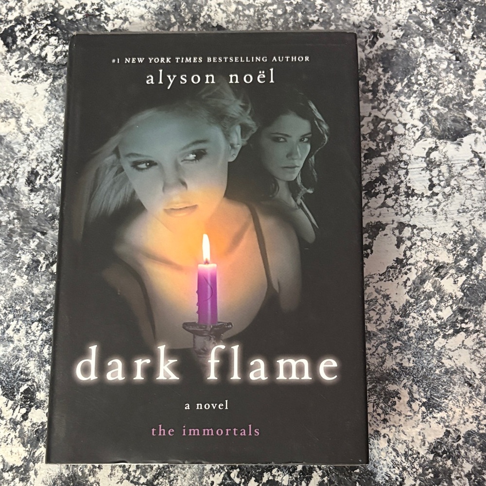 Alyson Noël "Dark Flame" Hardcover Novel - Black with Purple Candle